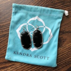 Kendra Scott Black Danielles in Silver Setting